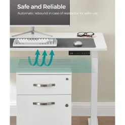 Fashion SONGMICS Bureau Assis-Debout Électrique Réglable en Hauteur