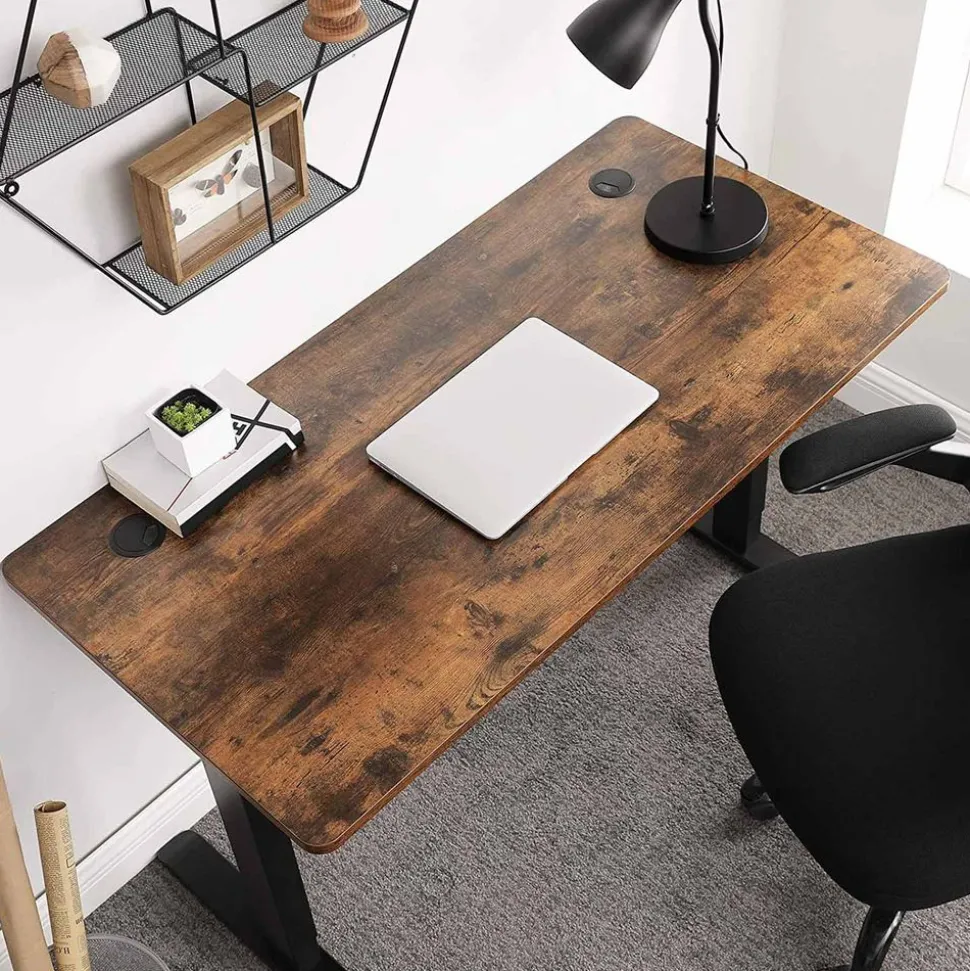 Hot SONGMICS Bureau d'angle Brun Vintage Noir