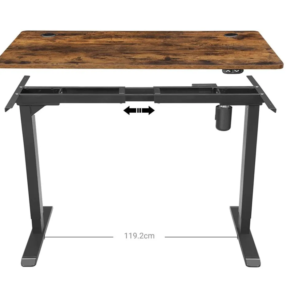 Hot SONGMICS Bureau d'angle Brun Vintage Noir