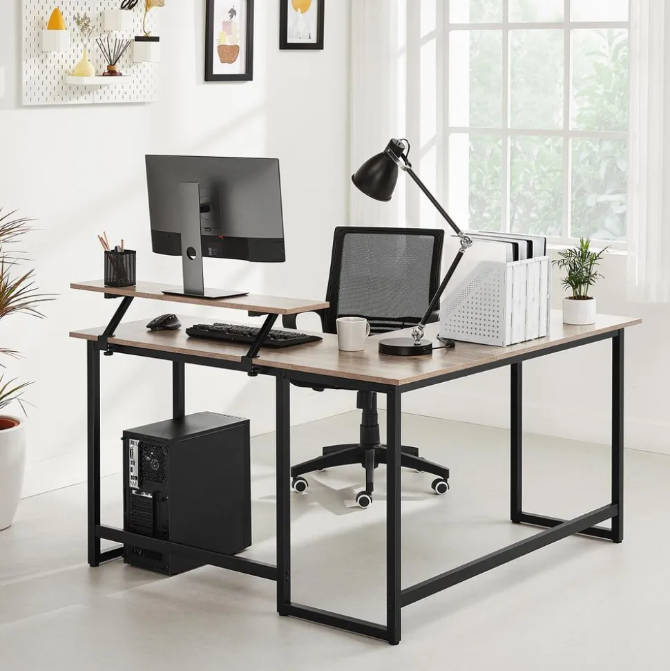 Cheap SONGMICS Bureau d'angle et caisson Noir