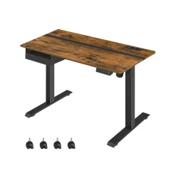 Store SONGMICS Bureau d'angle industriel Brun Vintage Noir