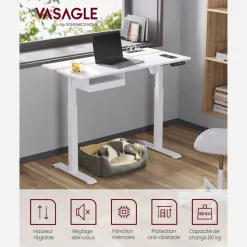 Store SONGMICS Bureau d'angle industriel Brun Vintage Noir