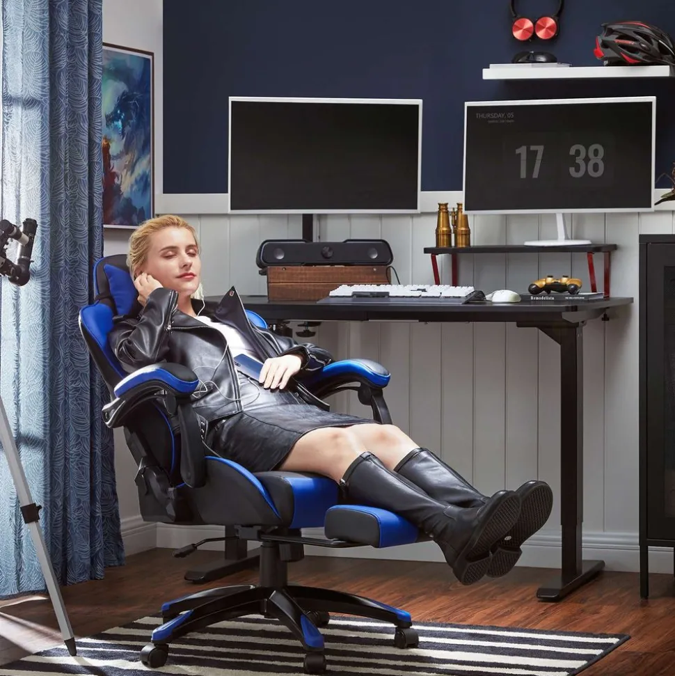 Hot SONGMICS Bureau debout noir Blanc