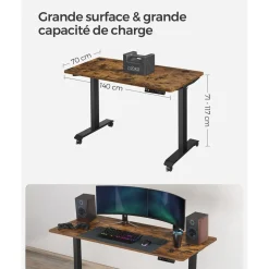 Clearance SONGMICS Bureau en L grège