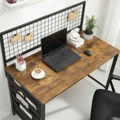 Outlet SONGMICS Bureau gaming 116 cm Noir