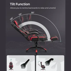 Clearance SONGMICS Bureau informatique avec multiprises LED marron rustique