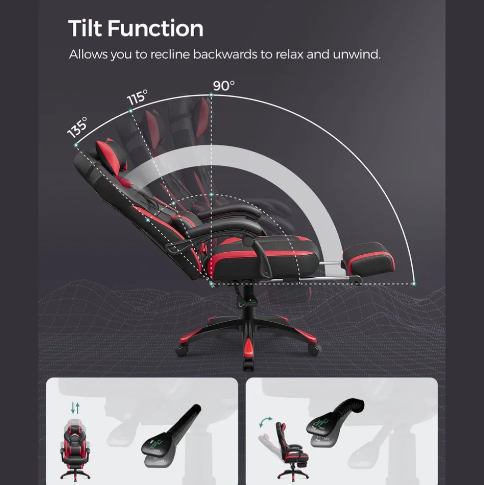 Clearance SONGMICS Bureau informatique avec multiprises LED marron rustique