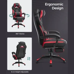 Clearance SONGMICS Bureau informatique avec multiprises LED marron rustique