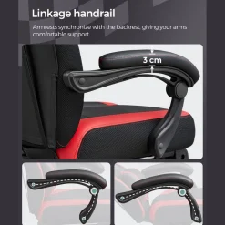 Clearance SONGMICS Bureau informatique avec multiprises LED marron rustique