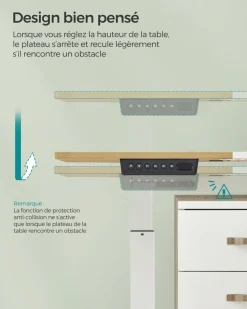 Best Sale SONGMICS Bureau électrique 120 cm blanc