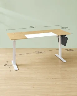 Best Sale SONGMICS Bureau électrique 120 cm blanc