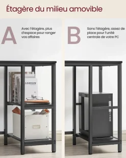 Clearance SONGMICS Bureau électrique 120 cm industriel