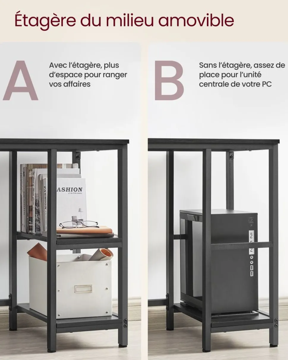 Clearance SONGMICS Bureau électrique 120 cm industriel