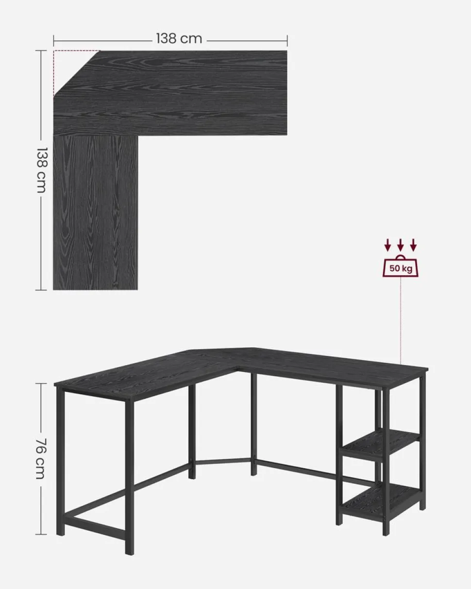 Clearance SONGMICS Bureau électrique 120 cm industriel