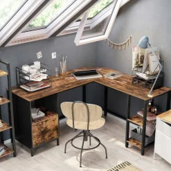 Clearance SONGMICS Bureau électrique 140 cm industriel