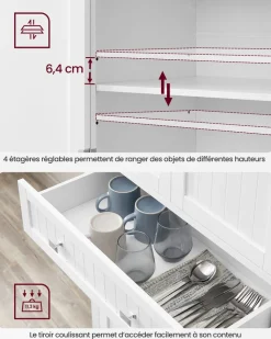 Outlet SONGMICS Caddie 6 roues avec sac isotherme 35l sac amovible noir