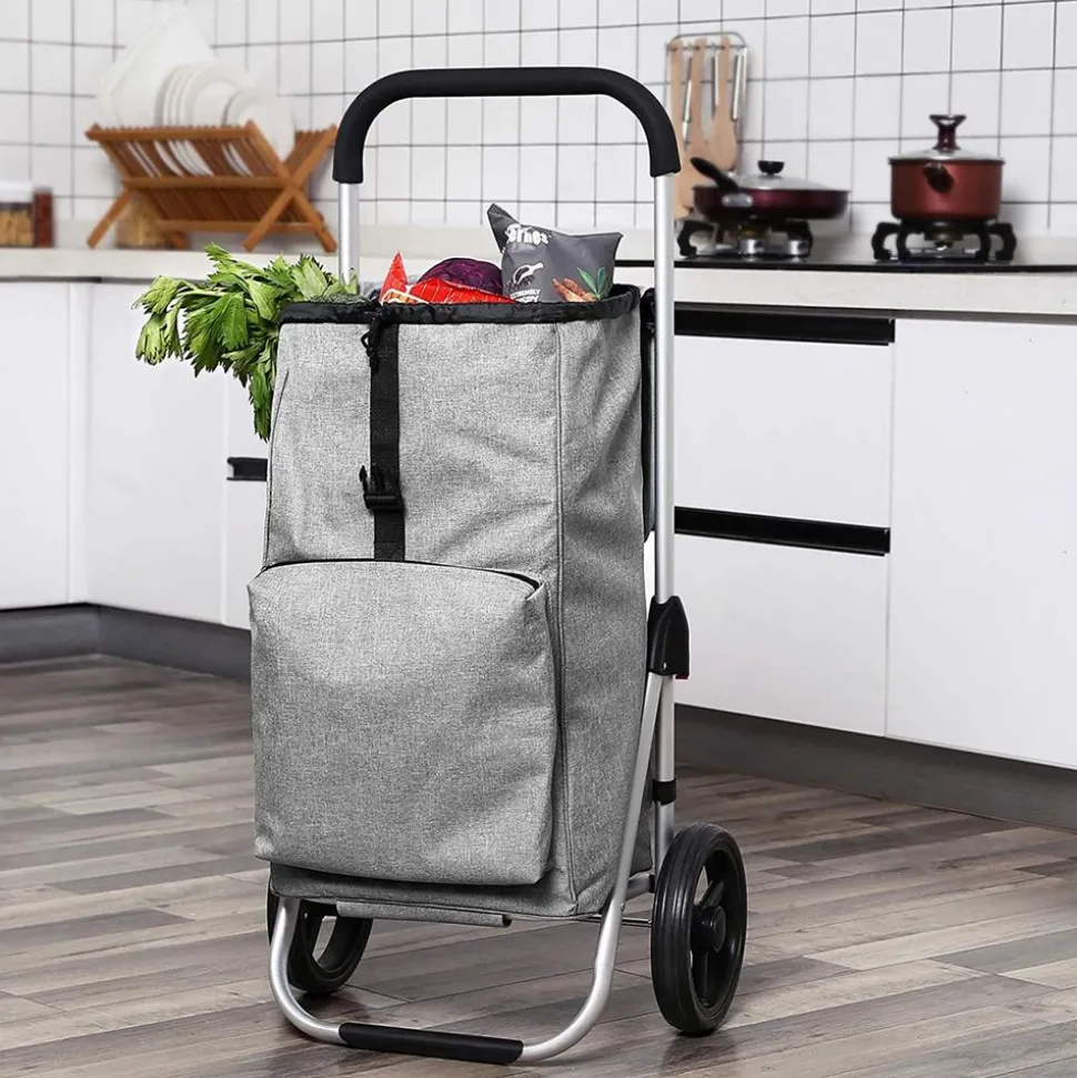 Fashion SONGMICS Caddie de course gris