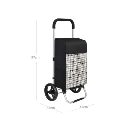 Online SONGMICS Caddie de course pied-de-poule Noir