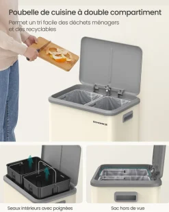 Best Sale SONGMICS Cadre photo A4 avec 3 fonds blanc rustique