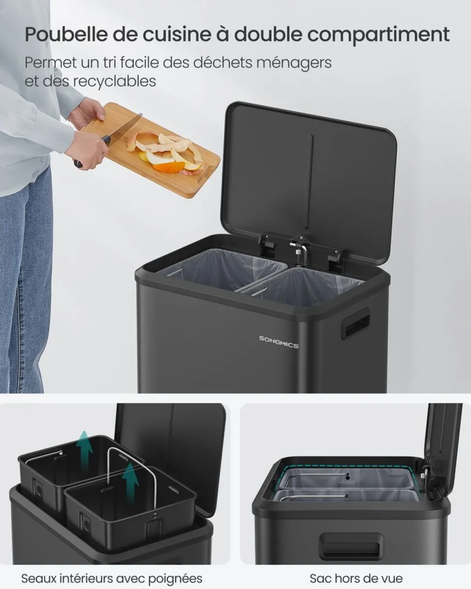 Best Sale SONGMICS Cadre photo A4 avec 3 fonds blanc rustique