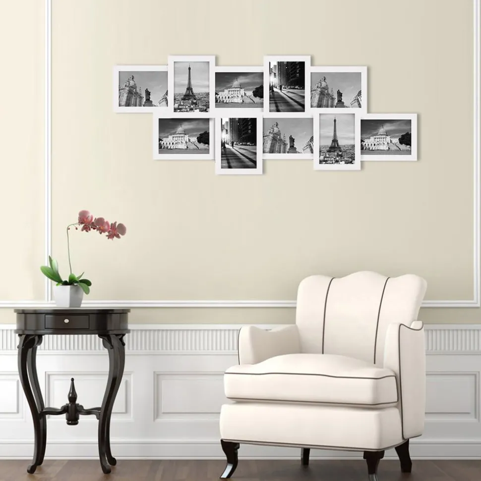 Clearance SONGMICS Cadre photo A4 avec 3 fonds noir cendré