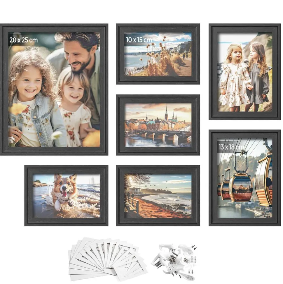 Fashion SONGMICS Cadre photo pour image 10 x 15 cm Beige Naturel