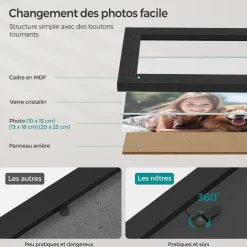 Fashion SONGMICS Cadre photo pour image 10 x 15 cm Beige Naturel