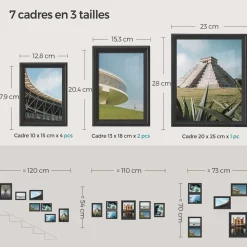 Fashion SONGMICS Cadre photo pour image 10 x 15 cm Beige Naturel