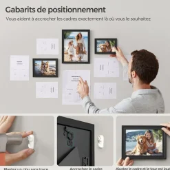 Fashion SONGMICS Cadre photo pour image 10 x 15 cm Beige Naturel