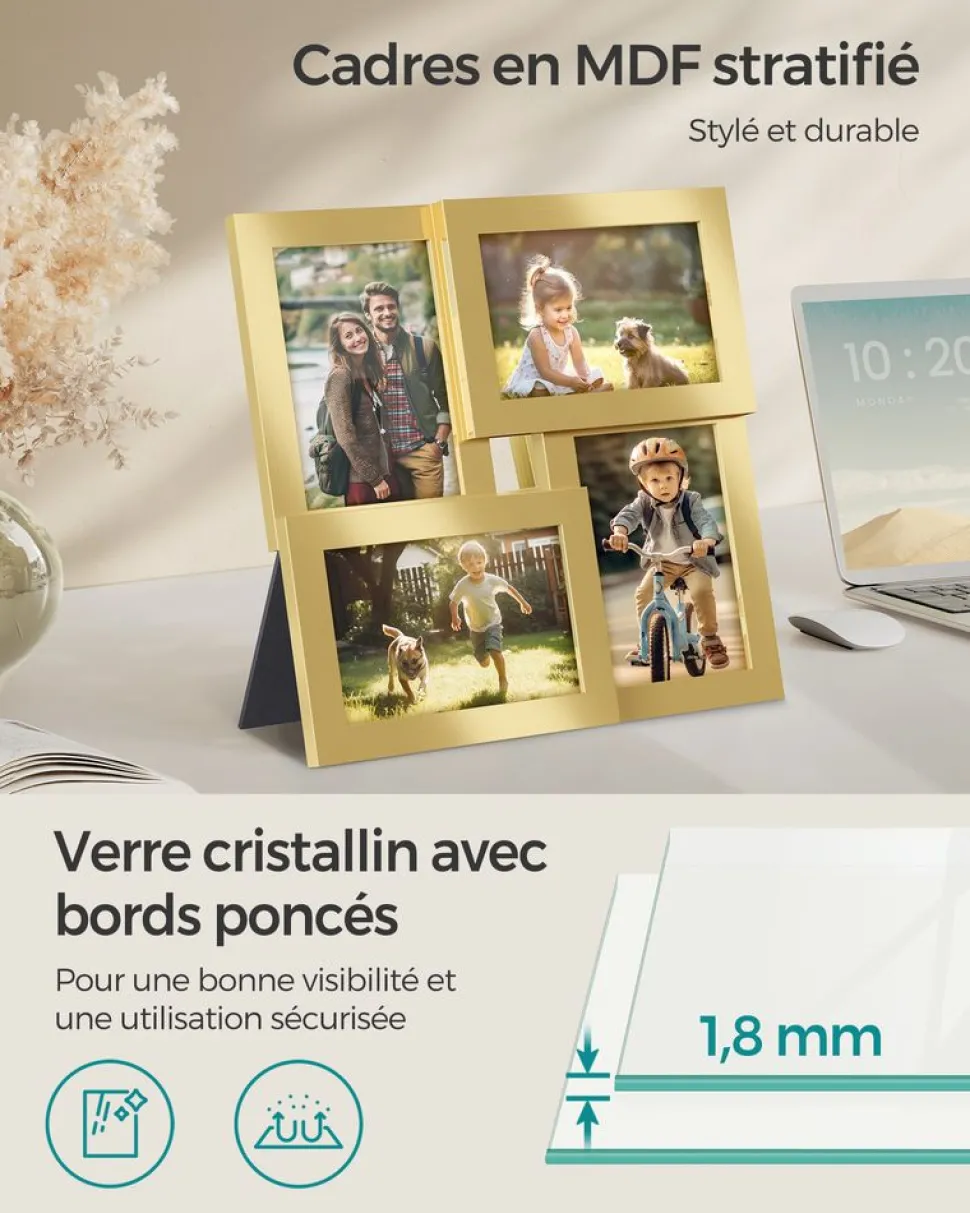 Online SONGMICS Cadre photo triple Blanc