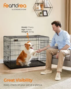 Hot SONGMICS Cage 107 x 70 x 77,5 cm Noir