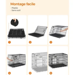 Outlet SONGMICS Cage pliable double porte