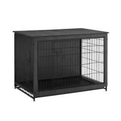 Outlet SONGMICS Cage pour chiens plateau amovible moderne noir d'encre