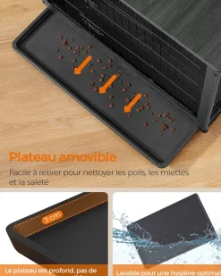 Outlet SONGMICS Cage pour chiens plateau amovible moderne noir d'encre