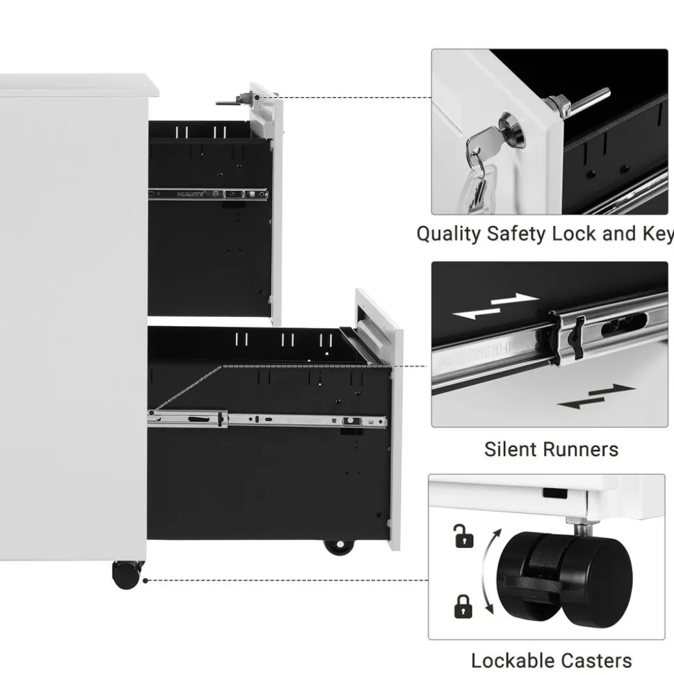 Cheap SONGMICS Caisson 2 tiroirs blanc