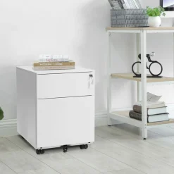 Best Sale SONGMICS Caisson 2 tiroirs bleu canard Blanc