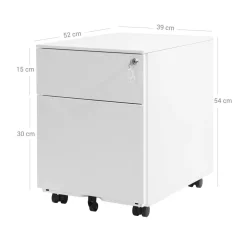 Best Sale SONGMICS Caisson 2 tiroirs bleu canard Blanc