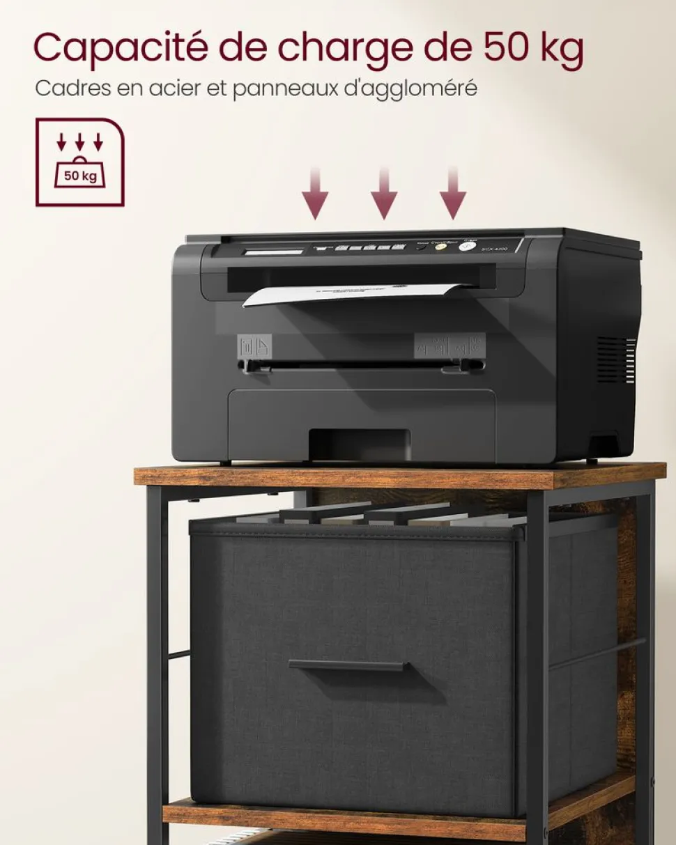 Fashion SONGMICS Caisson 2 tiroirs grège