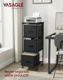 Fashion SONGMICS Caisson 2 tiroirs grège