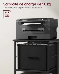 Fashion SONGMICS Caisson 2 tiroirs grège