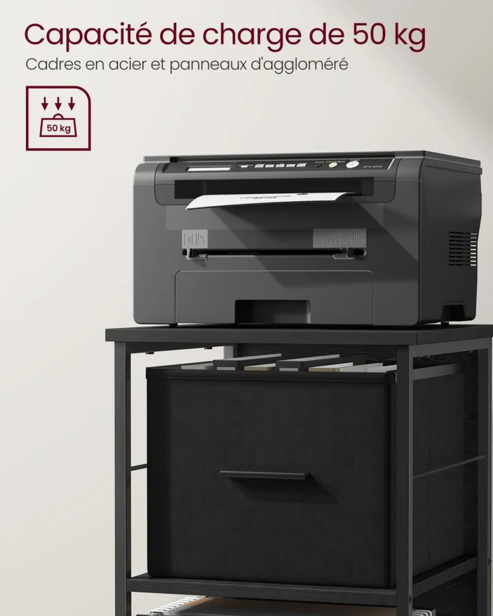 Fashion SONGMICS Caisson 2 tiroirs grège