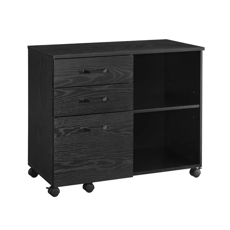 New SONGMICS Caisson 2 tiroirs industriel Brun Vintage Noir