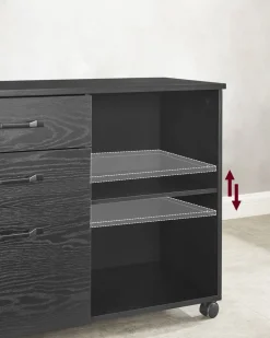 New SONGMICS Caisson 2 tiroirs industriel Brun Vintage Noir