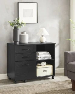 New SONGMICS Caisson 2 tiroirs industriel Brun Vintage Noir