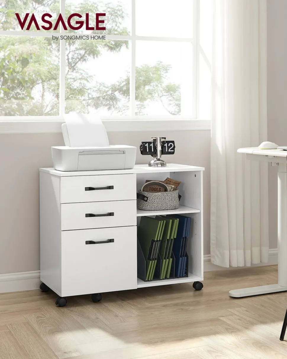 New SONGMICS Caisson 2 tiroirs industriel Brun Vintage Noir