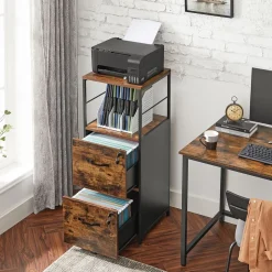 Shop SONGMICS Caisson 2 tiroirs noir