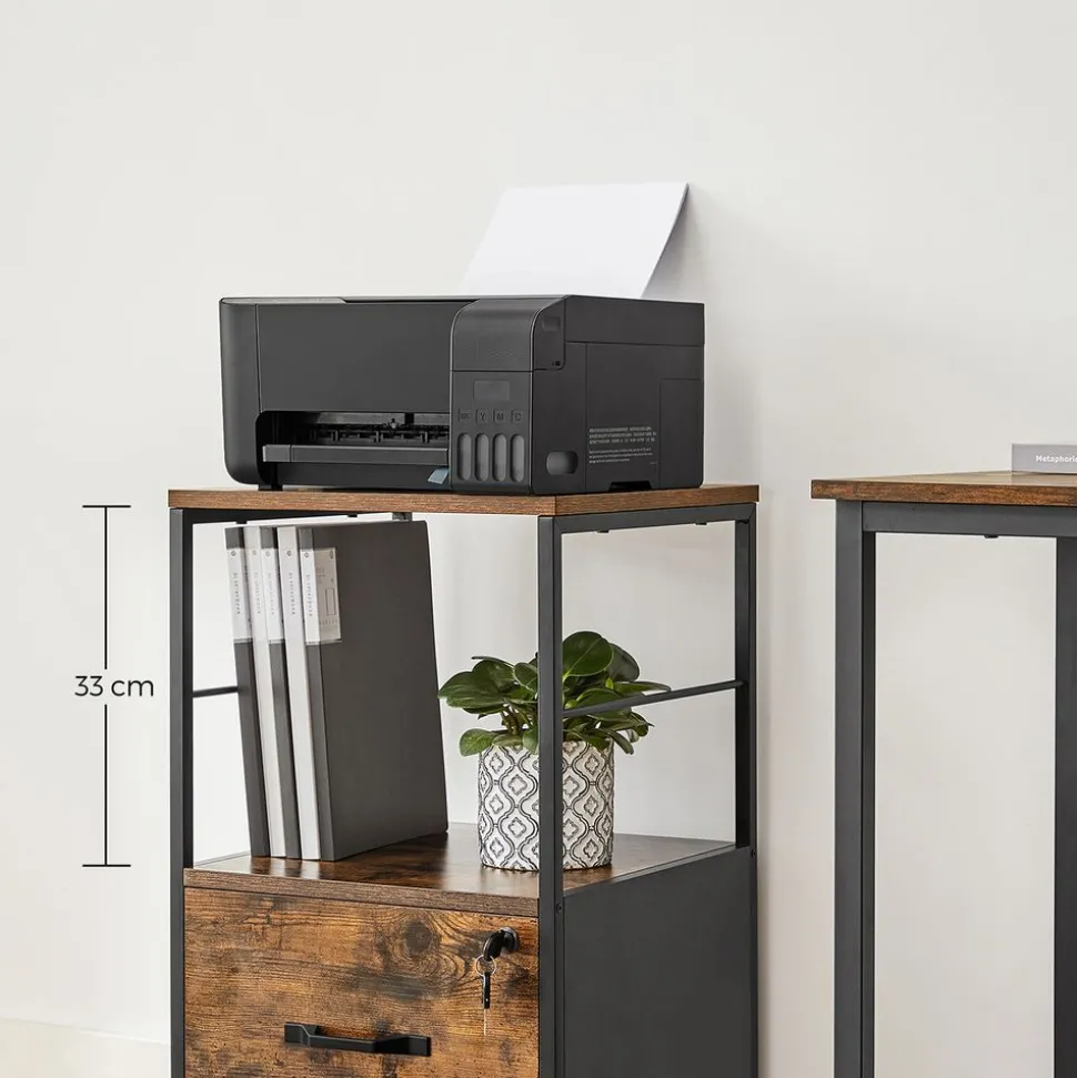 Shop SONGMICS Caisson 2 tiroirs noir