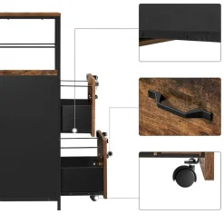 Shop SONGMICS Caisson 2 tiroirs noir