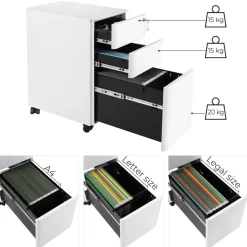 New SONGMICS Caisson 2 tiroirs rustique Brun Vintage Noir