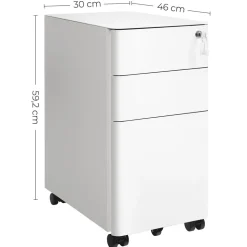 New SONGMICS Caisson 2 tiroirs rustique Brun Vintage Noir